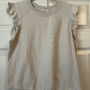 Beige Tank Top with Ruffles